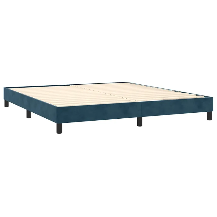 Sommier à lattes de lit avec matelas LED Bleu foncé 160x200 cm - 5