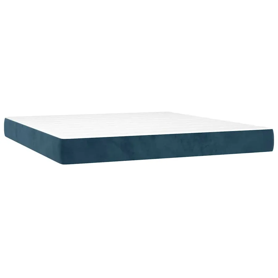 Sommier à lattes de lit avec matelas LED Bleu foncé 160x200 cm - 6