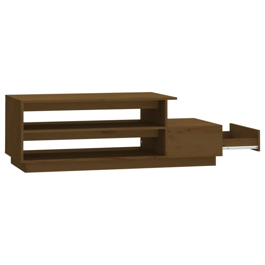 Table basse Marron miel 120x50x40,5 cm Bois massif de pin - 6