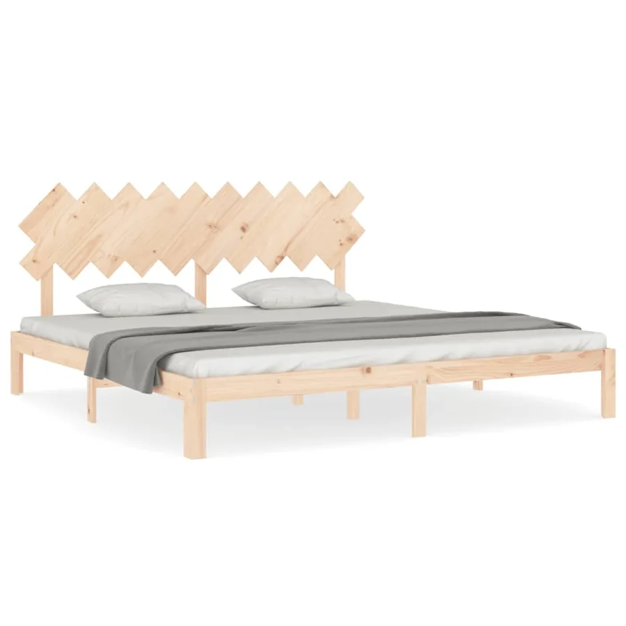 Cadre de lit sans matelas 200x200 cm bois massif de pin - 2