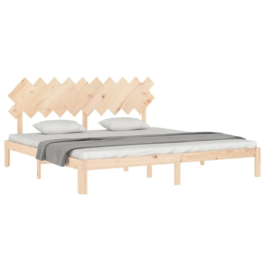 Cadre de lit sans matelas 200x200 cm bois massif de pin - 3