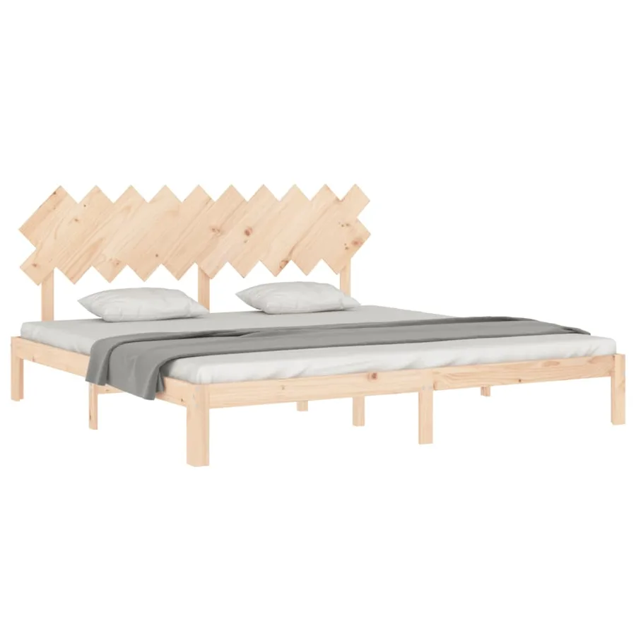 Cadre de lit sans matelas 200x200 cm bois massif de pin - 4