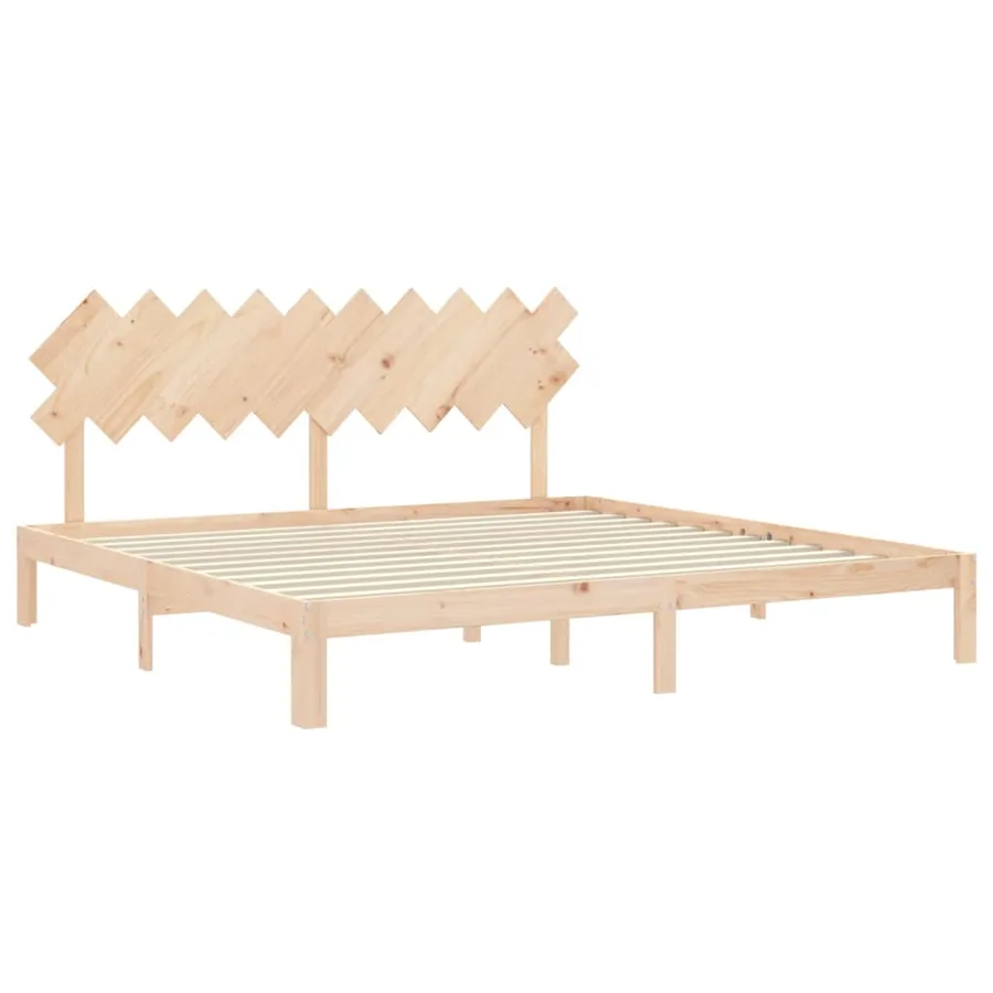 Cadre de lit sans matelas 200x200 cm bois massif de pin - 5