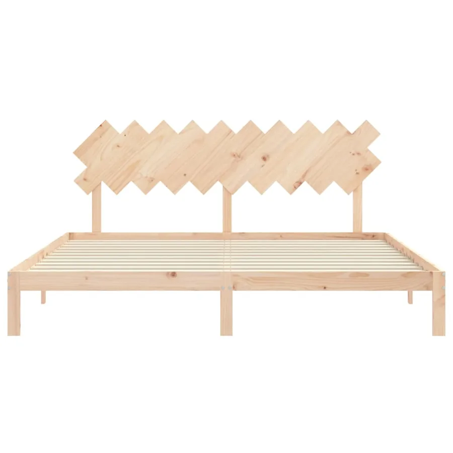 Cadre de lit sans matelas 200x200 cm bois massif de pin - 6