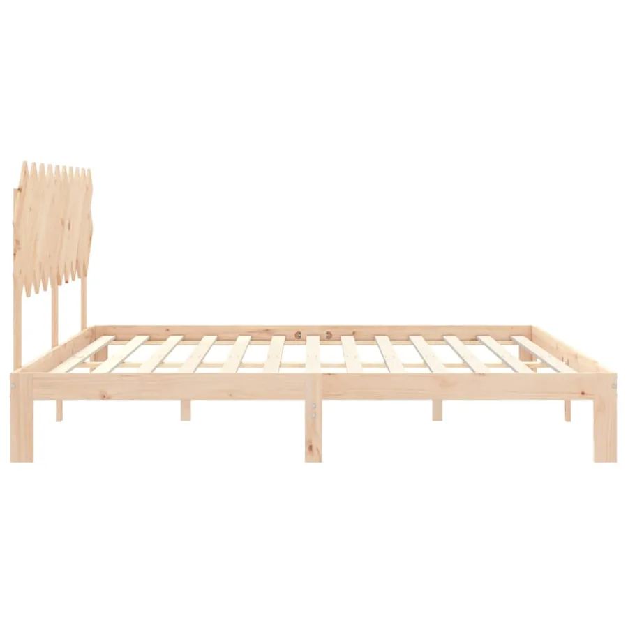 Cadre de lit sans matelas 200x200 cm bois massif de pin - 7