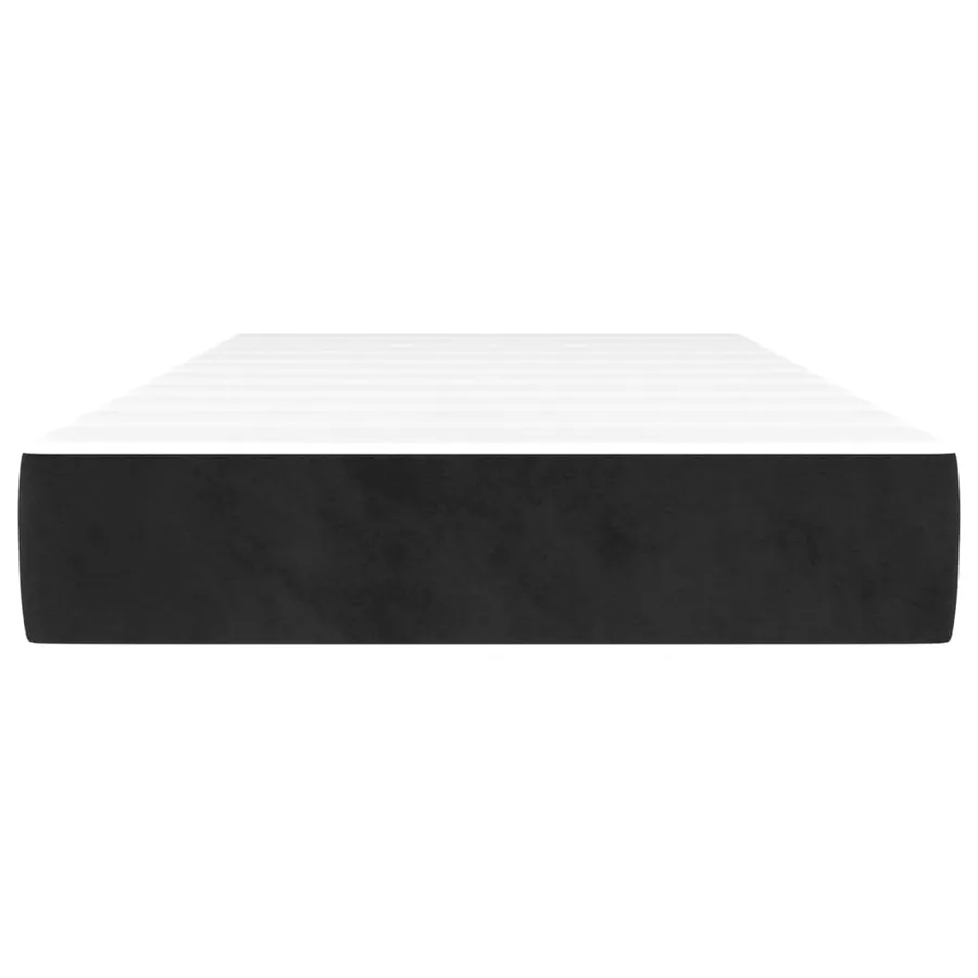 Matelas de lit à ressorts ensachés fermeté moyenne Noir 80x200x20 cm Velours - 3