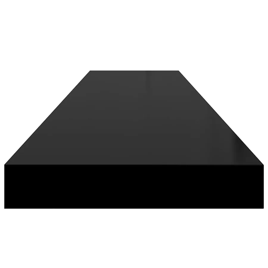 Étagère murale flottante Noir brillant 120x23,5x3,8 cm MDF - 7