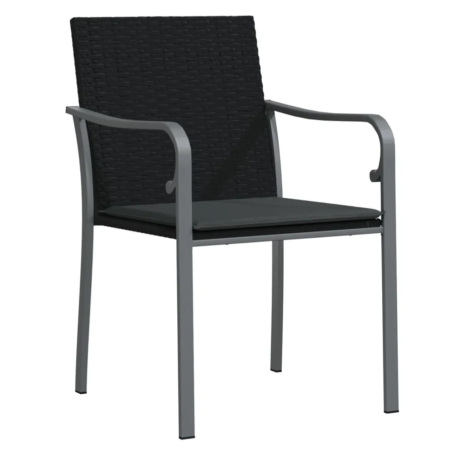 Ensemble à manger de jardin 7 pcs coussins résine tressée acier - 5