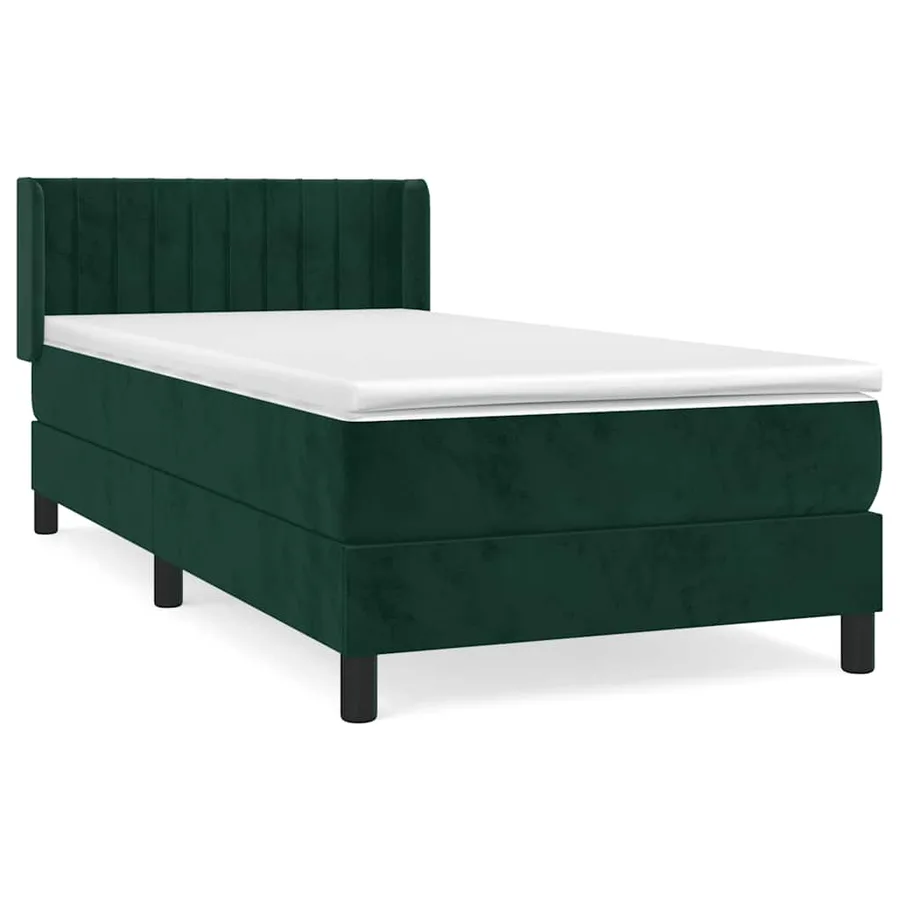 Sommier à lattes de lit avec matelas Vert foncé 90x200 cm - 2