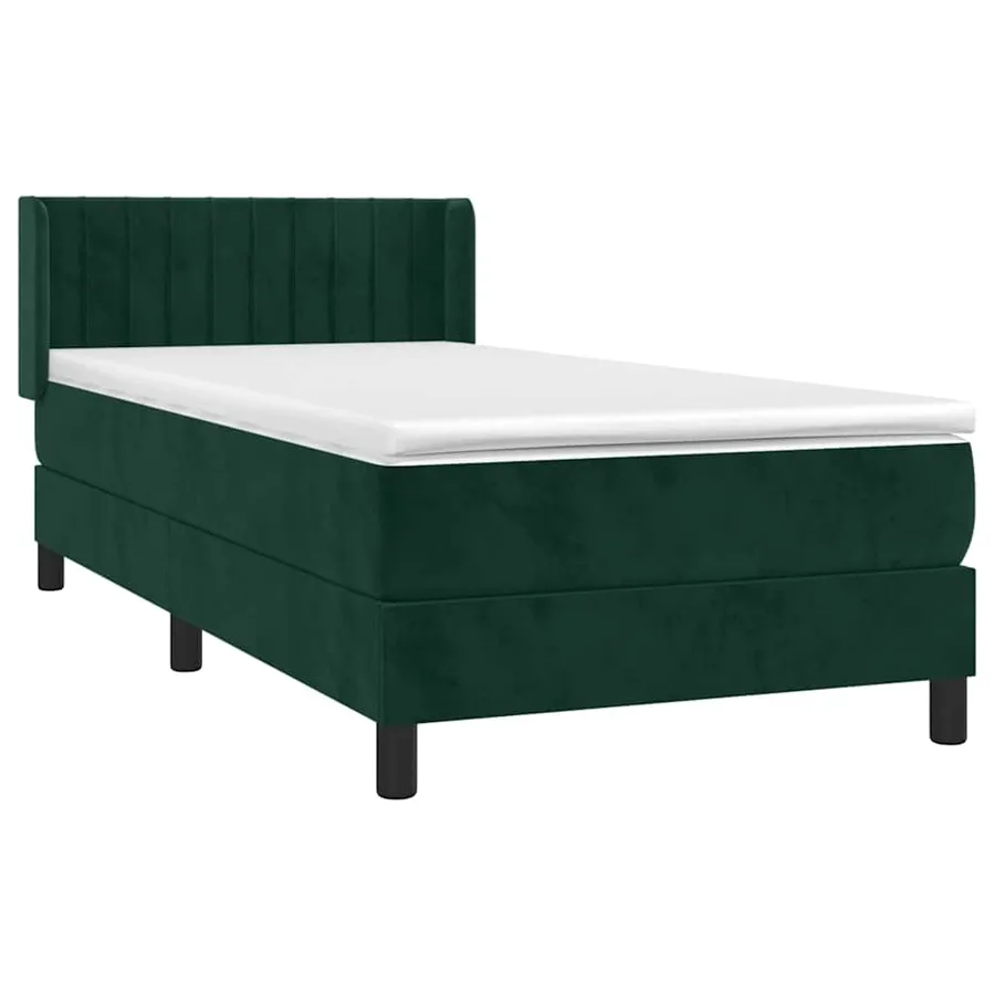 Sommier à lattes de lit avec matelas Vert foncé 90x200 cm - 3