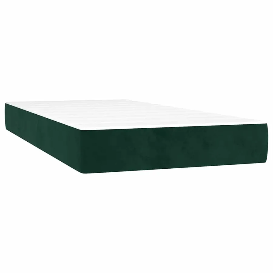 Sommier à lattes de lit avec matelas Vert foncé 90x200 cm - 5