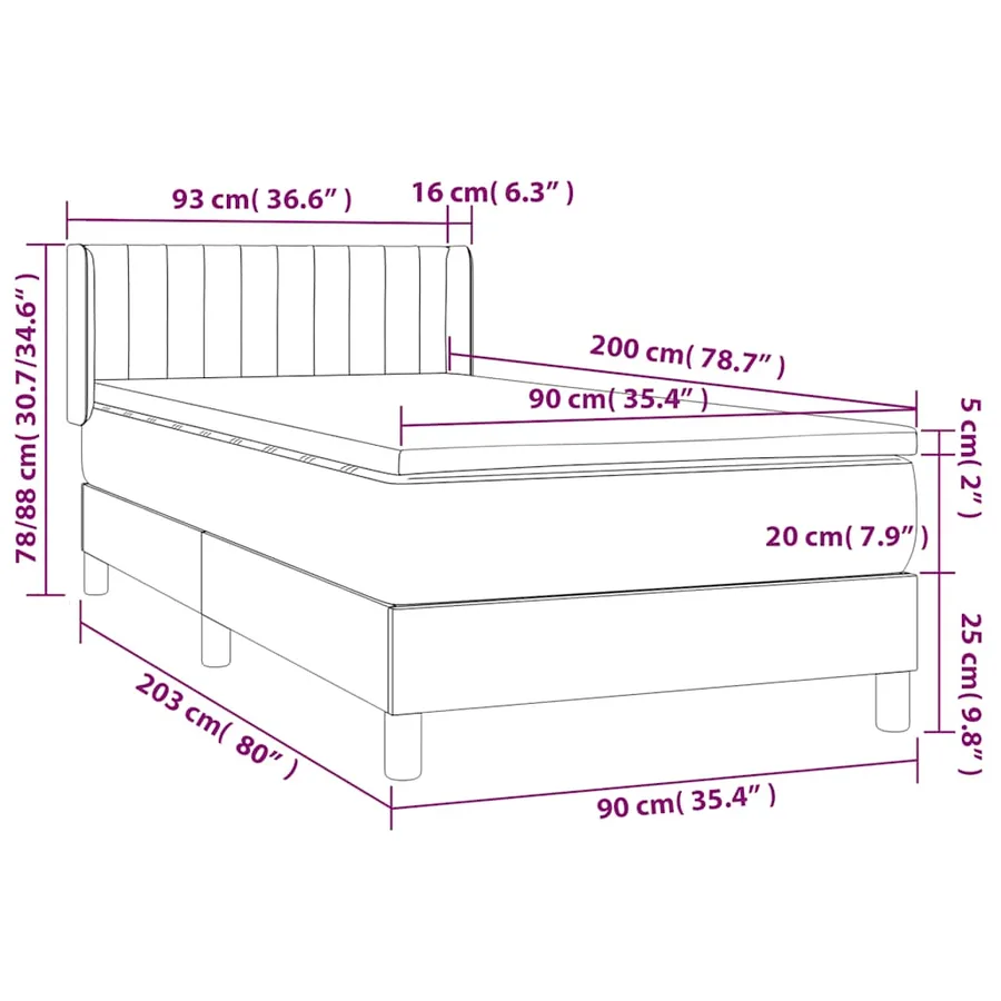 Sommier à lattes de lit avec matelas Vert foncé 90x200 cm - 8