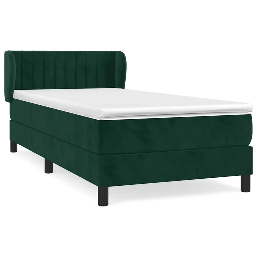 Sommier à lattes de lit avec matelas Vert foncé 90x200 cm - 2