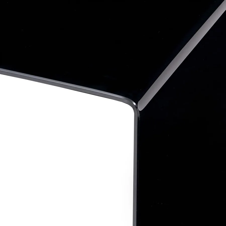 Table basse Noir 50x50x45 cm Verre trempé - 4