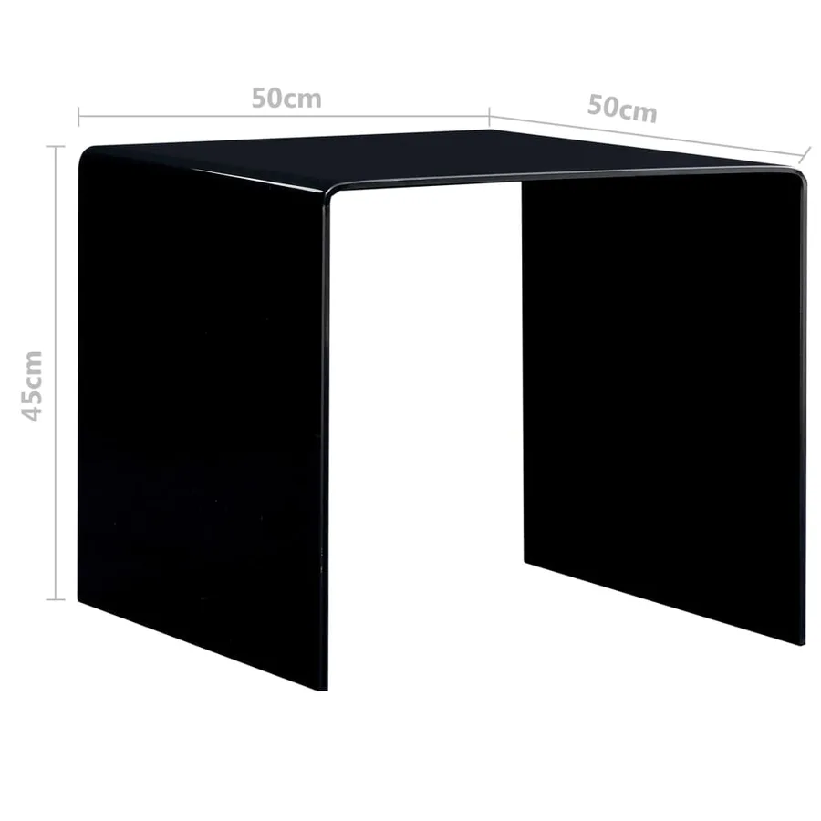Table basse Noir 50x50x45 cm Verre trempé - 5