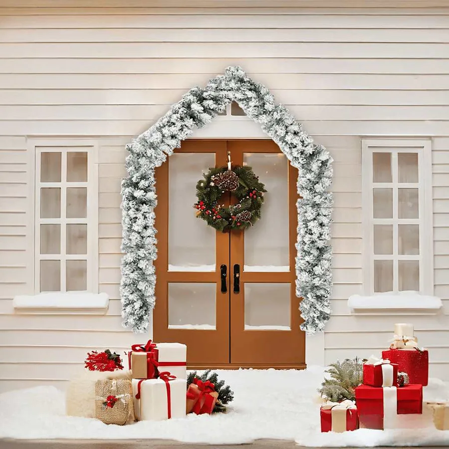 Guirlande de Noël avec neige floquée Vert 5 m PVC - 2