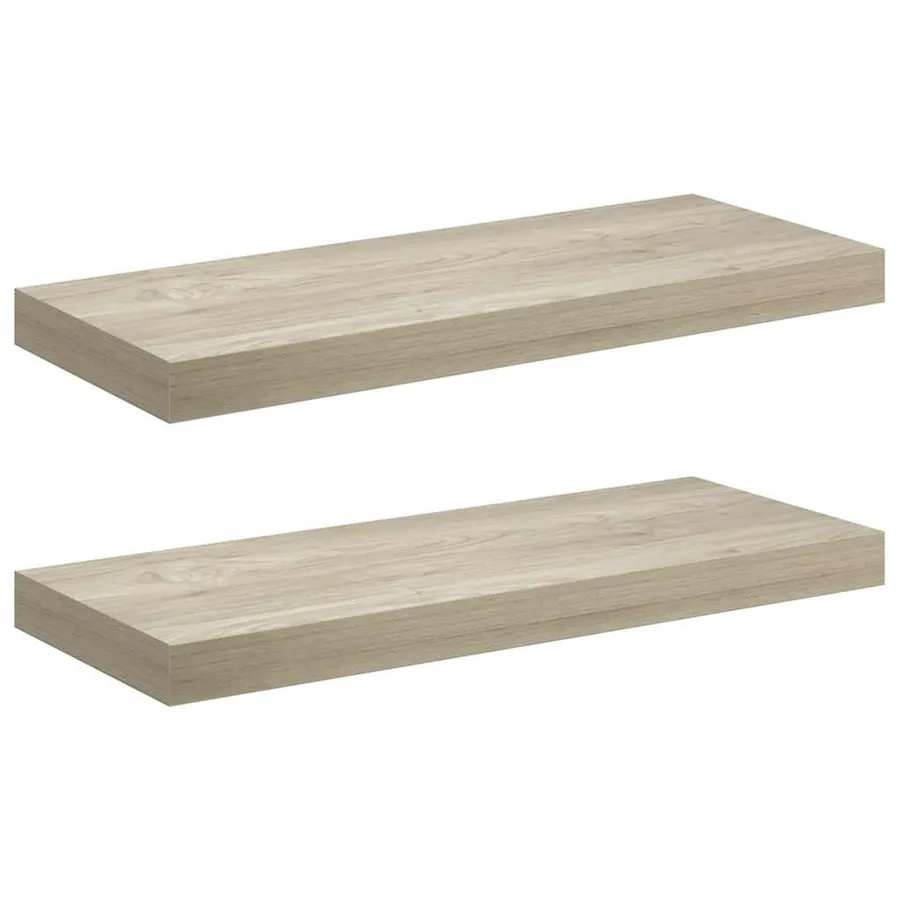 Étagères murales flottantes 2 pcs chêne 60x23,5x3,8 cm MDF - 2