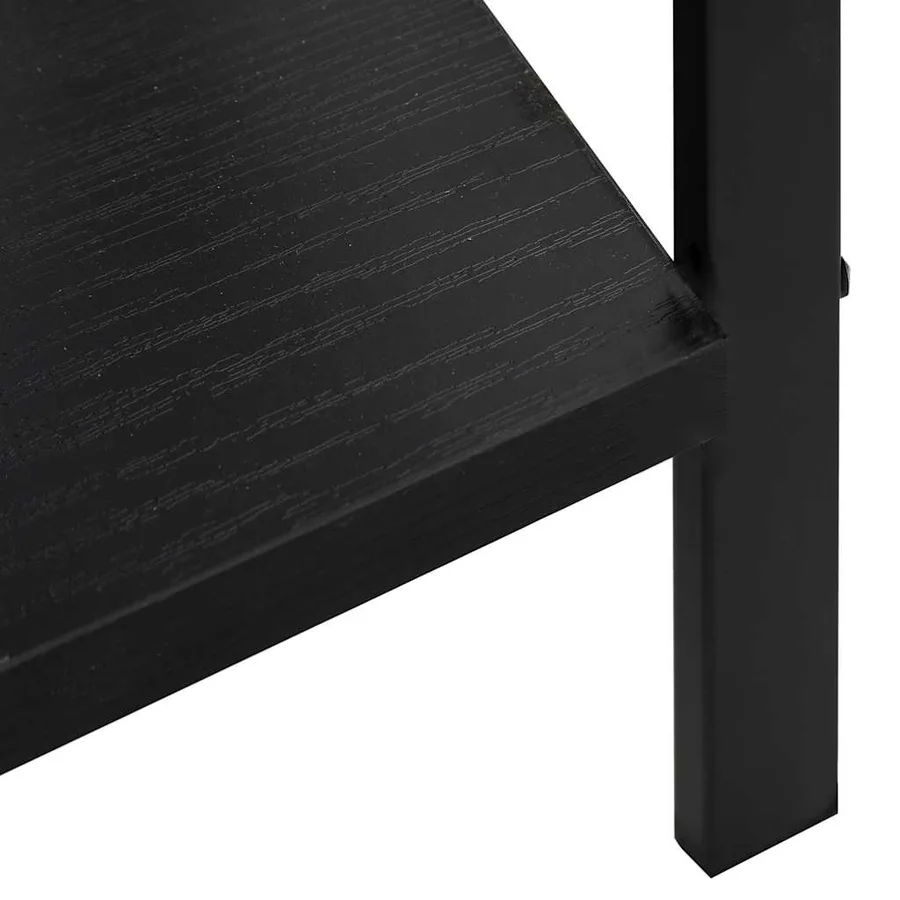 Bibliothèque à 3 niveaux noir 60x27,6x90,5 cm bois d'ingénierie - 8