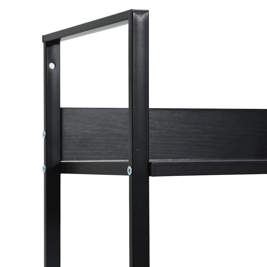 Bibliothèque à 3 niveaux noir 60x27,6x90,5 cm bois d'ingénierie - 9
