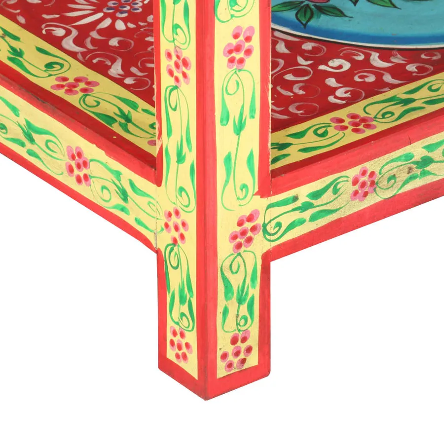 Table console peinte à la main 80x35x75 cm Bois de manguier - 7
