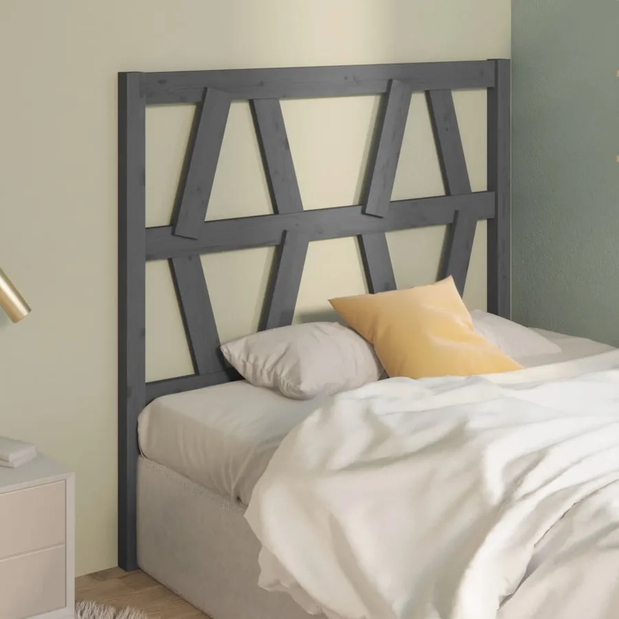 Tête de lit Gris 96x4x100 cm Bois massif de pin - 4