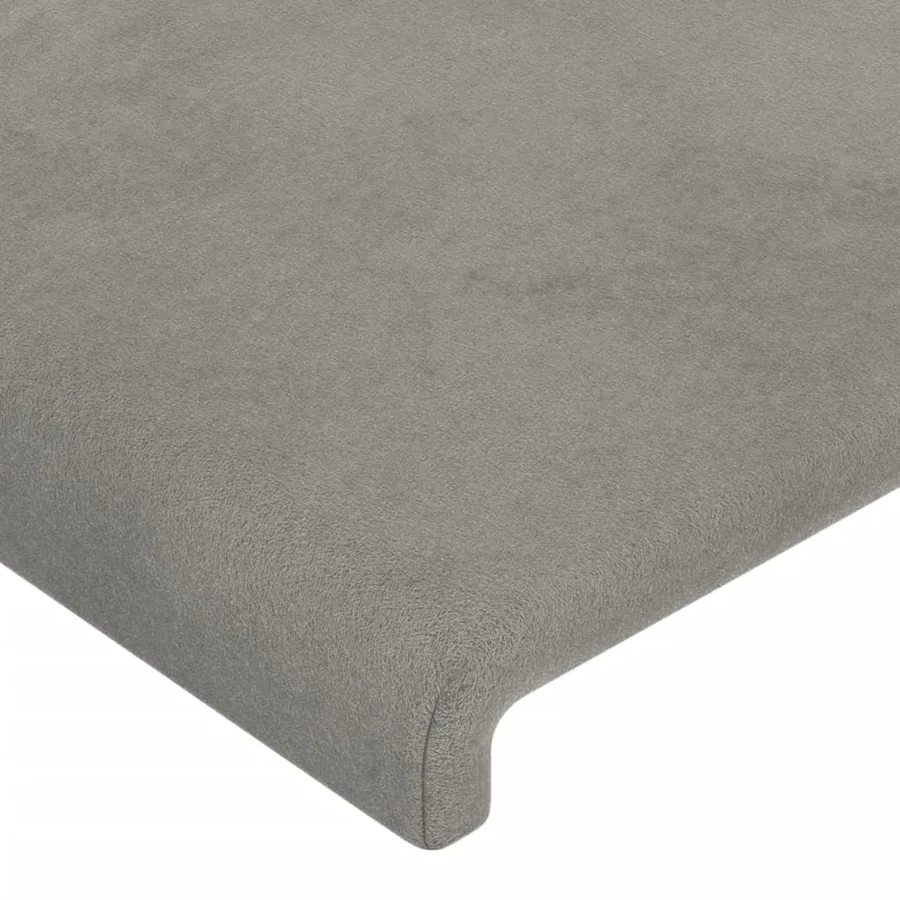 Cadre de lit sans matelas gris clair 90x190 cm velours - 10