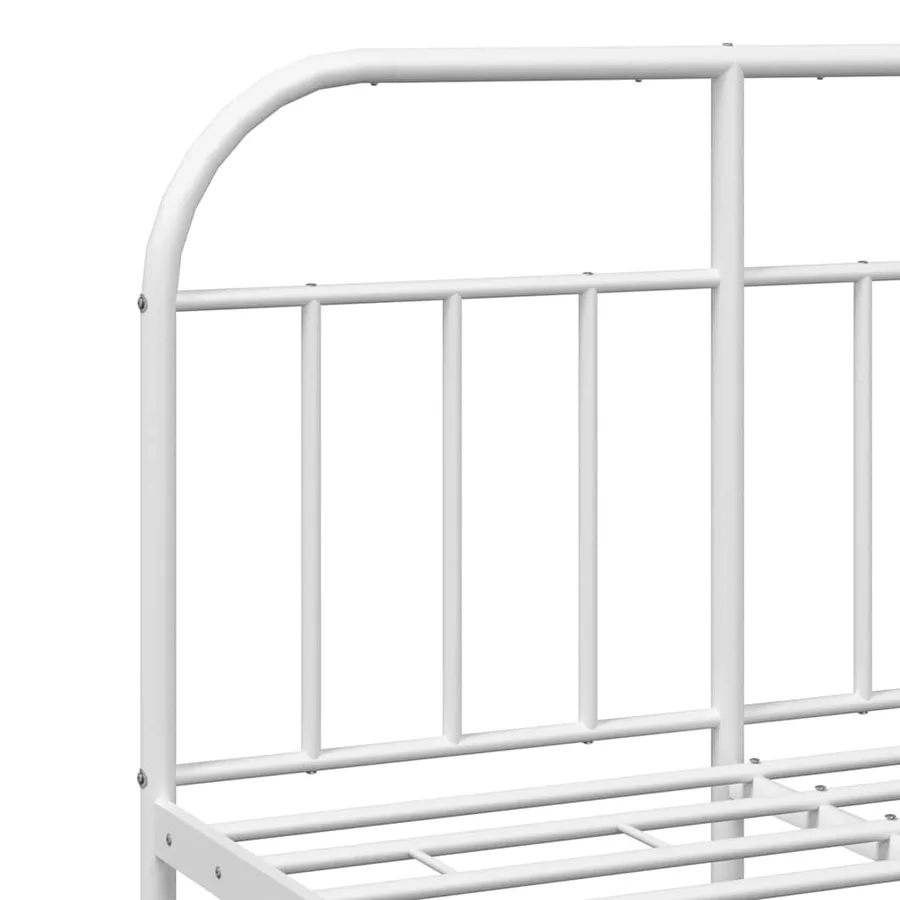 Cadre de lit métal sans matelas et tête de lit blanc 135x190 cm - 9
