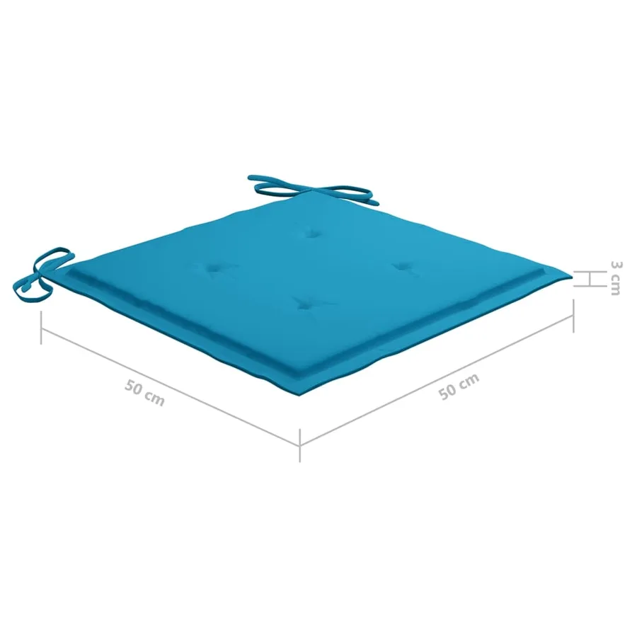 Chaise à bascule avec coussin bleu Bois de teck solide - 10