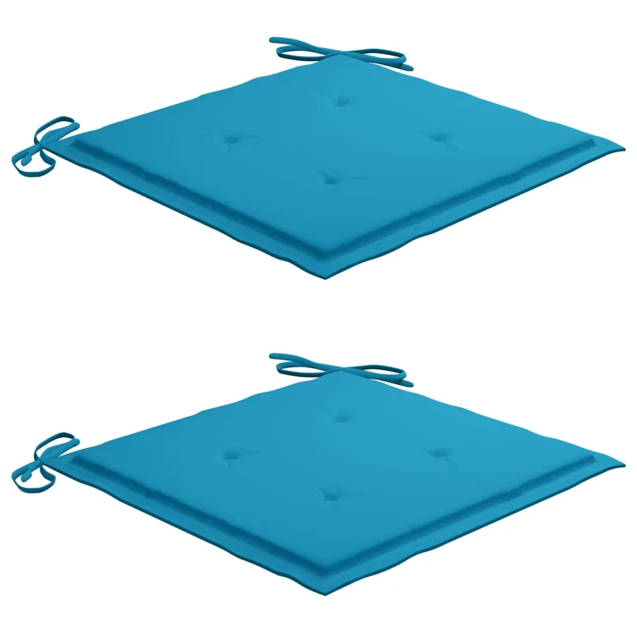 Chaise à bascule avec coussin bleu Bois de teck solide - 5
