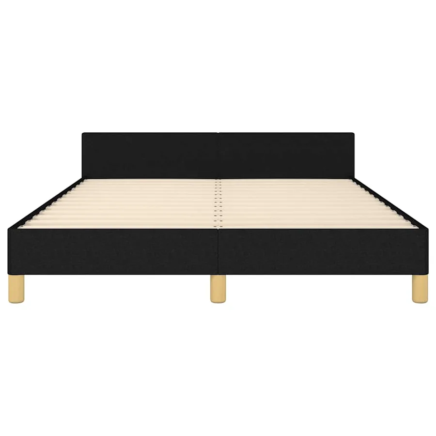 Cadre de lit sans matelas noir 140x190 cm tissu - 6