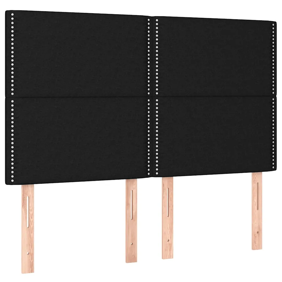 Cadre de lit sans matelas noir 140x190 cm tissu - 9