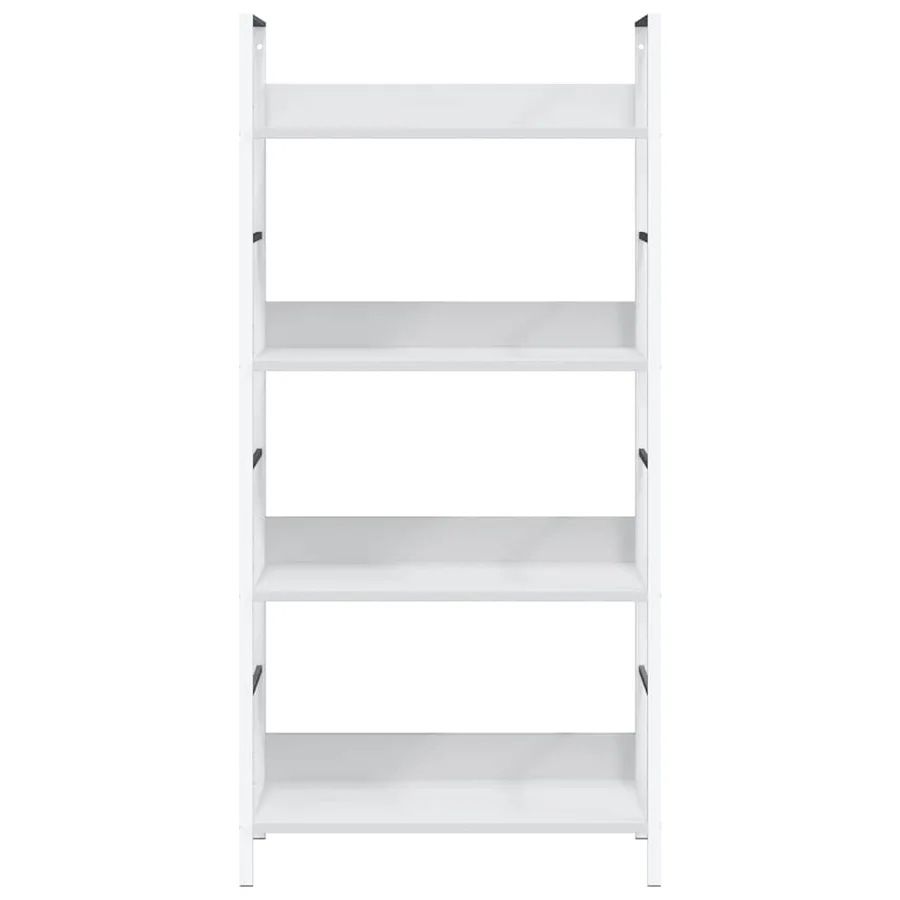 Bibliothèque à 4 niveaux blanc 60x27,6x124,5 cm bois ingénierie - 5