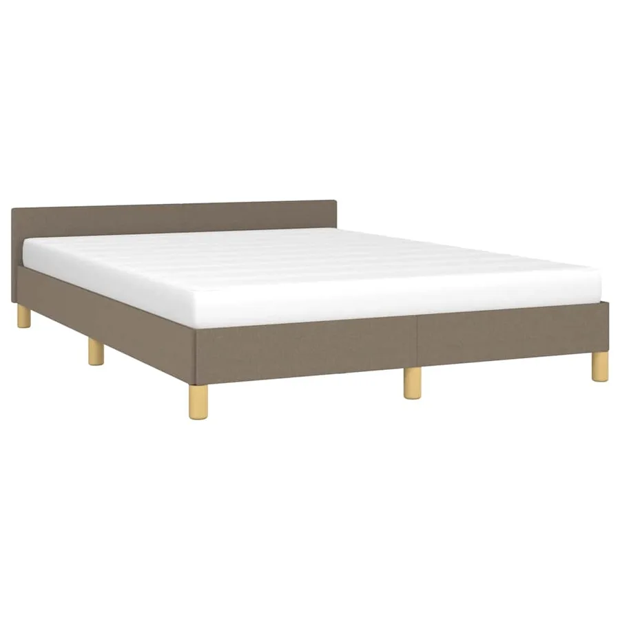 Cadre de lit sans matelas taupe 140x190 cm tissu - 3