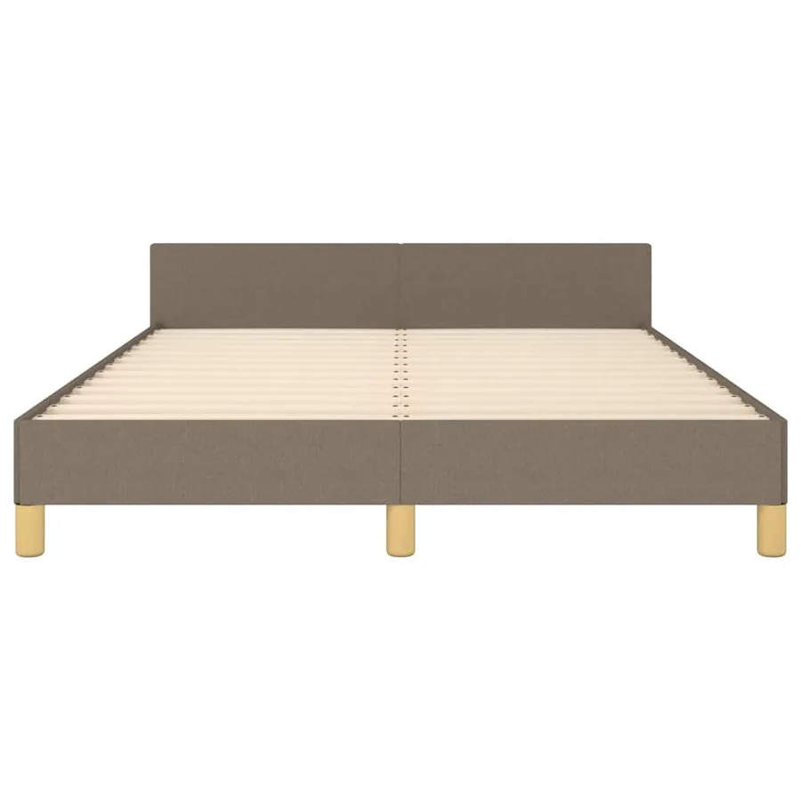 Cadre de lit sans matelas taupe 140x190 cm tissu - 5