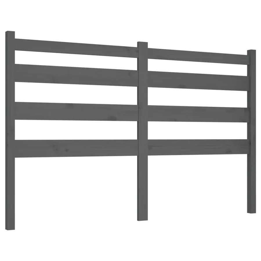 Tête de lit Gris 146x4x100 cm Bois massif de pin - 2