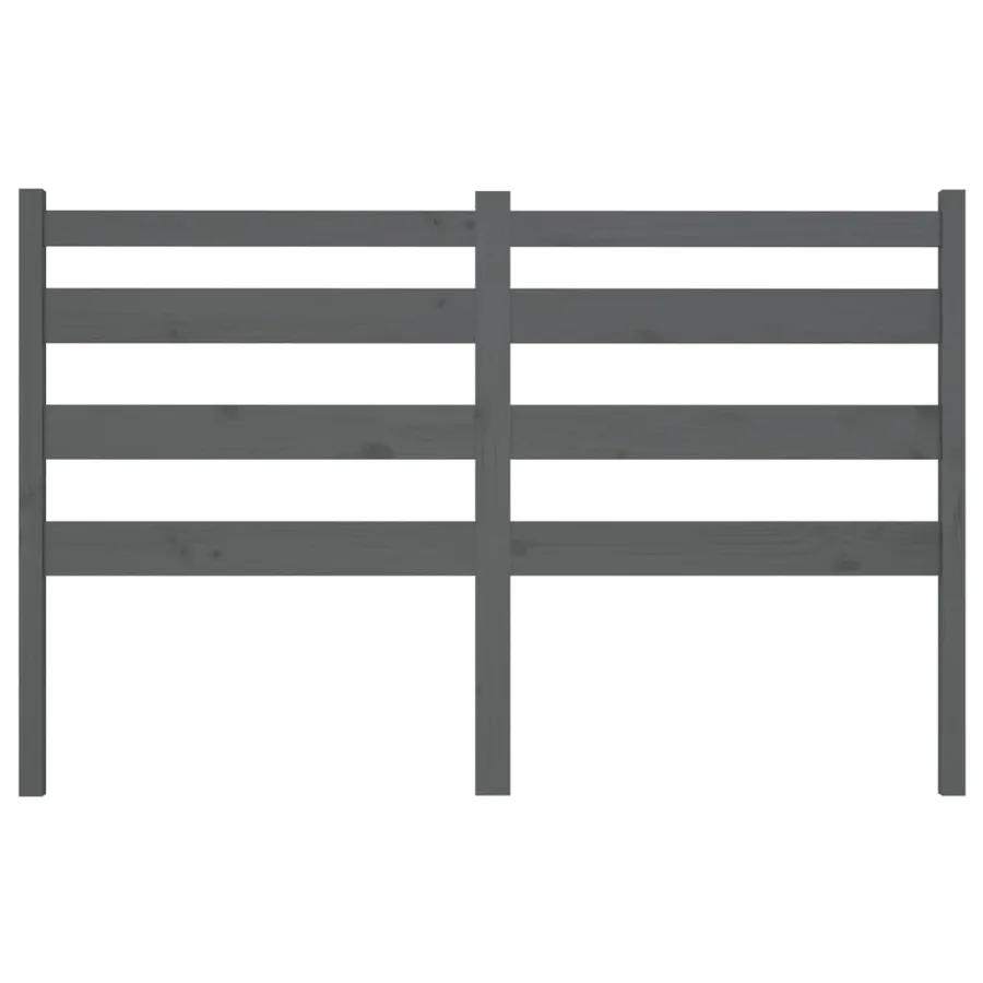 Tête de lit Gris 146x4x100 cm Bois massif de pin - 4