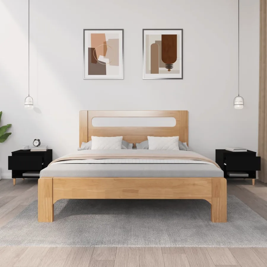Tables de chevet 2 pcs Noir 50x46x50 cm Bois d’ingénierie - 3