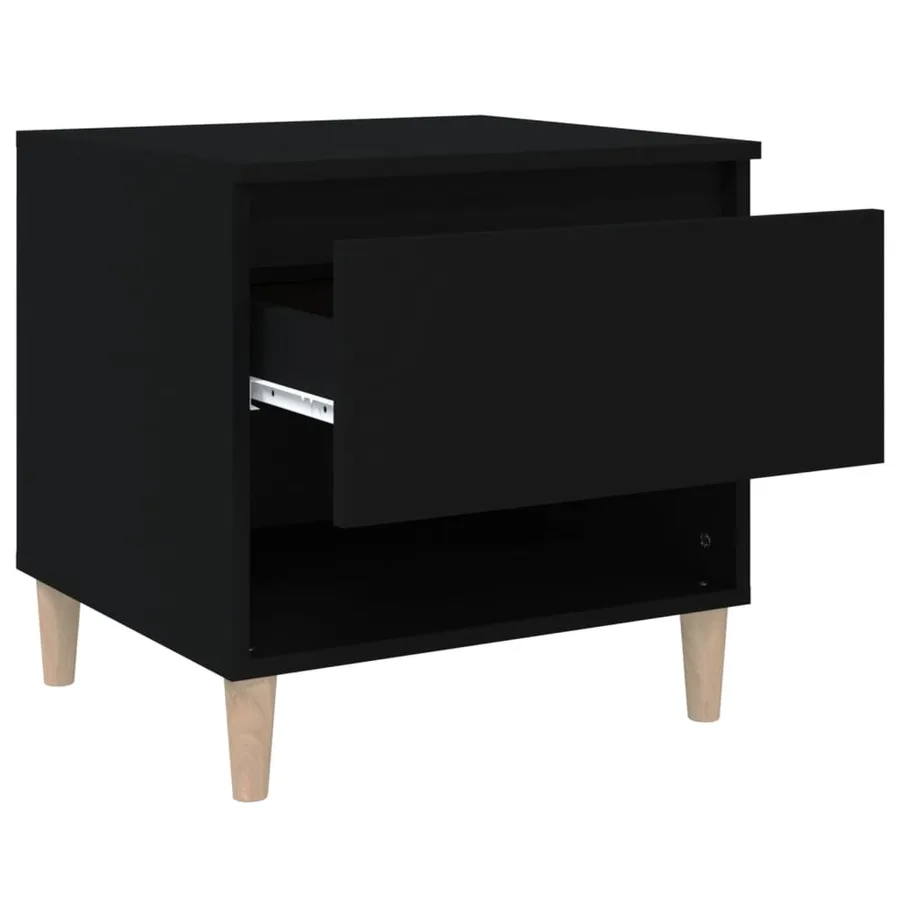 Tables de chevet 2 pcs Noir 50x46x50 cm Bois d’ingénierie - 7