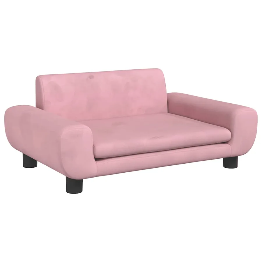 Lit pour chien rose 70x45x33 cm velours - 2