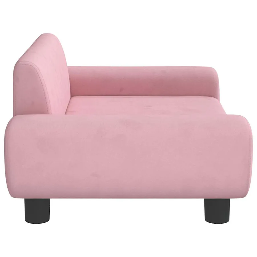 Lit pour chien rose 70x45x33 cm velours - 4