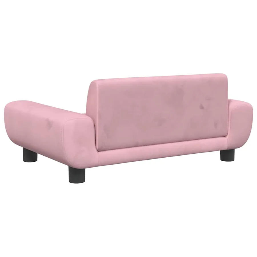 Lit pour chien rose 70x45x33 cm velours - 5