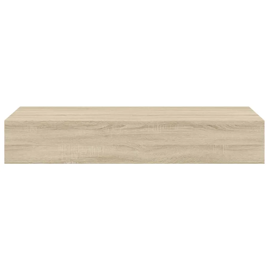 Étagère à tiroir murale chêne 60x23,5x10 cm MDF - 6