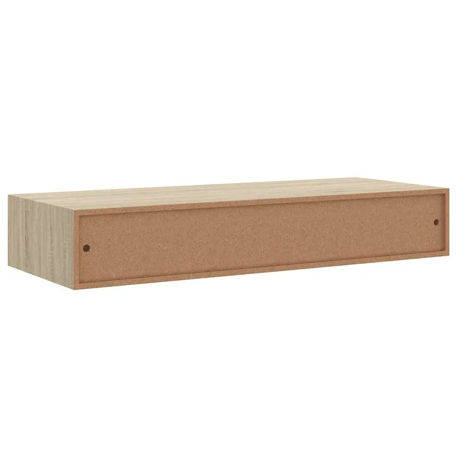 Étagère à tiroir murale chêne 60x23,5x10 cm MDF - 8