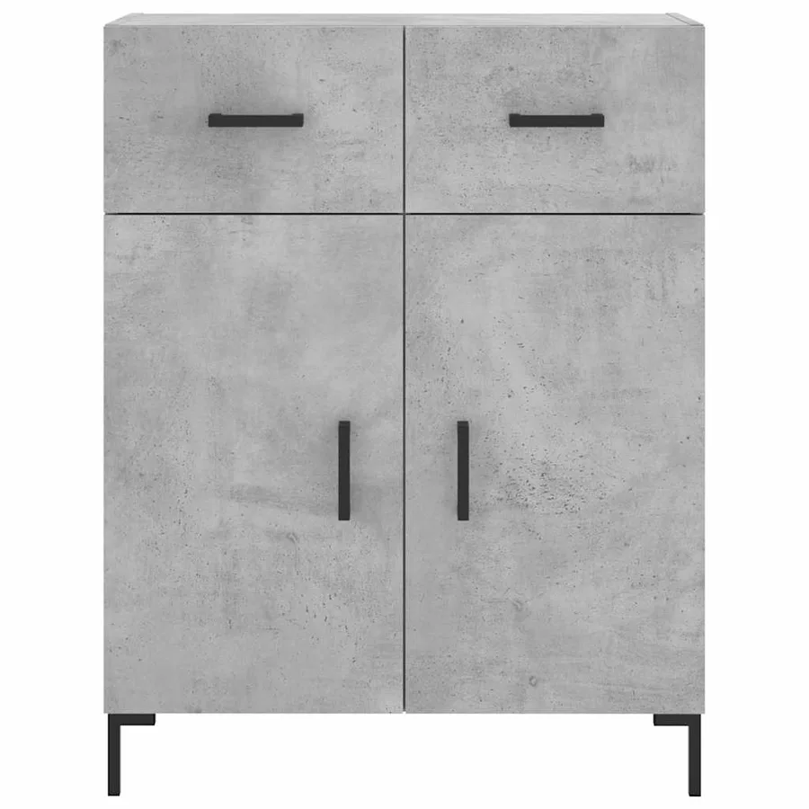 Buffet haut Gris béton 69,5x34x180 cm Bois d'ingénierie - 8