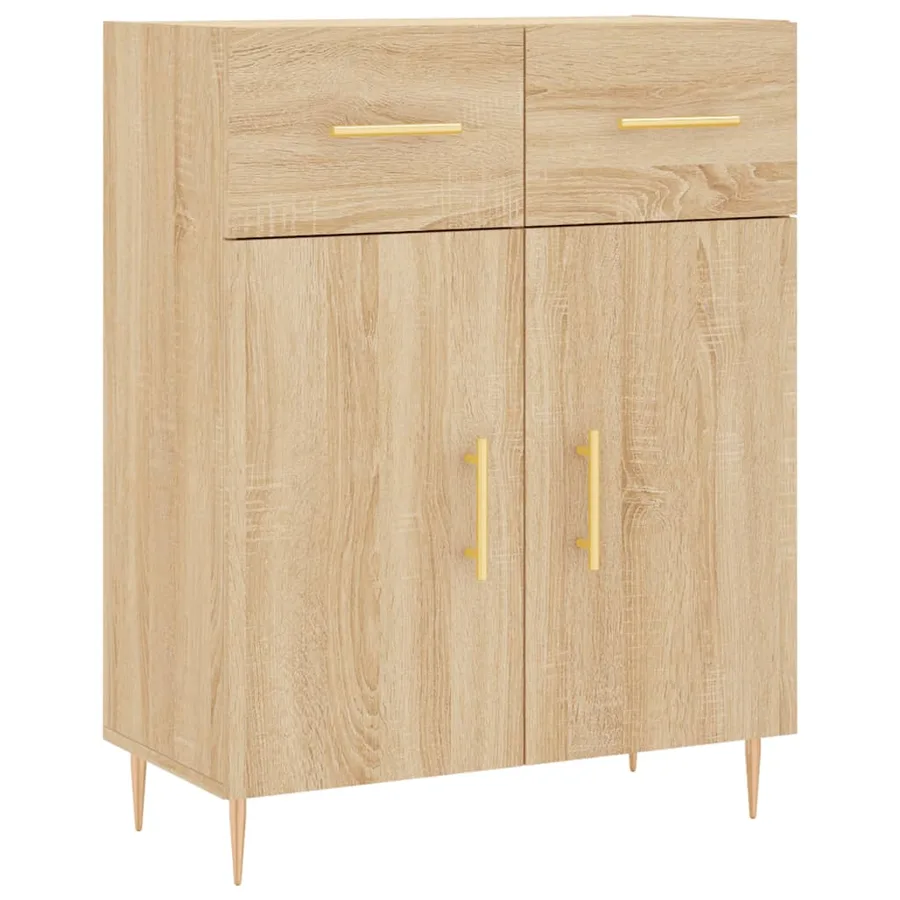 Buffet haut Chêne sonoma 69,5x34x180 cm Bois d'ingénierie - 7