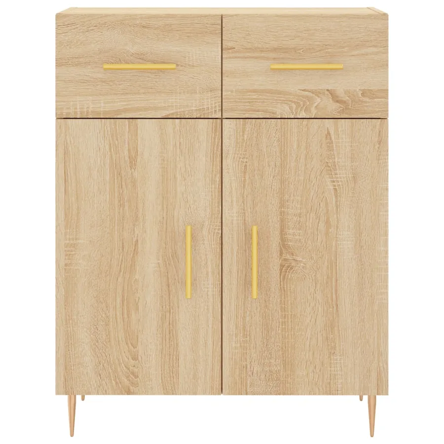 Buffet haut Chêne sonoma 69,5x34x180 cm Bois d'ingénierie - 8