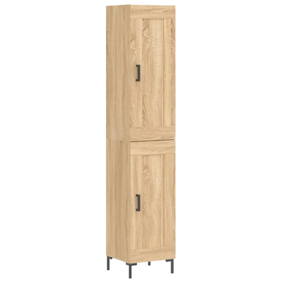Buffet haut Chêne sonoma 34,5x34x180 cm Bois d'ingénierie - 2