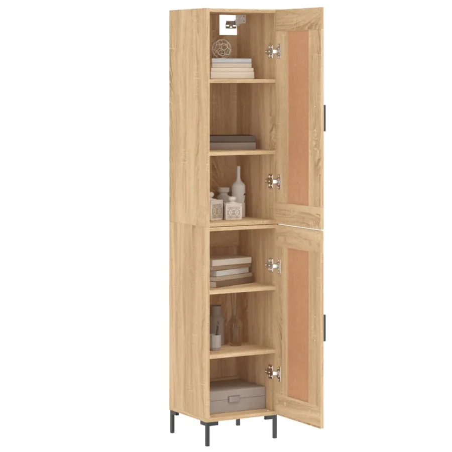 Buffet haut Chêne sonoma 34,5x34x180 cm Bois d'ingénierie - 3
