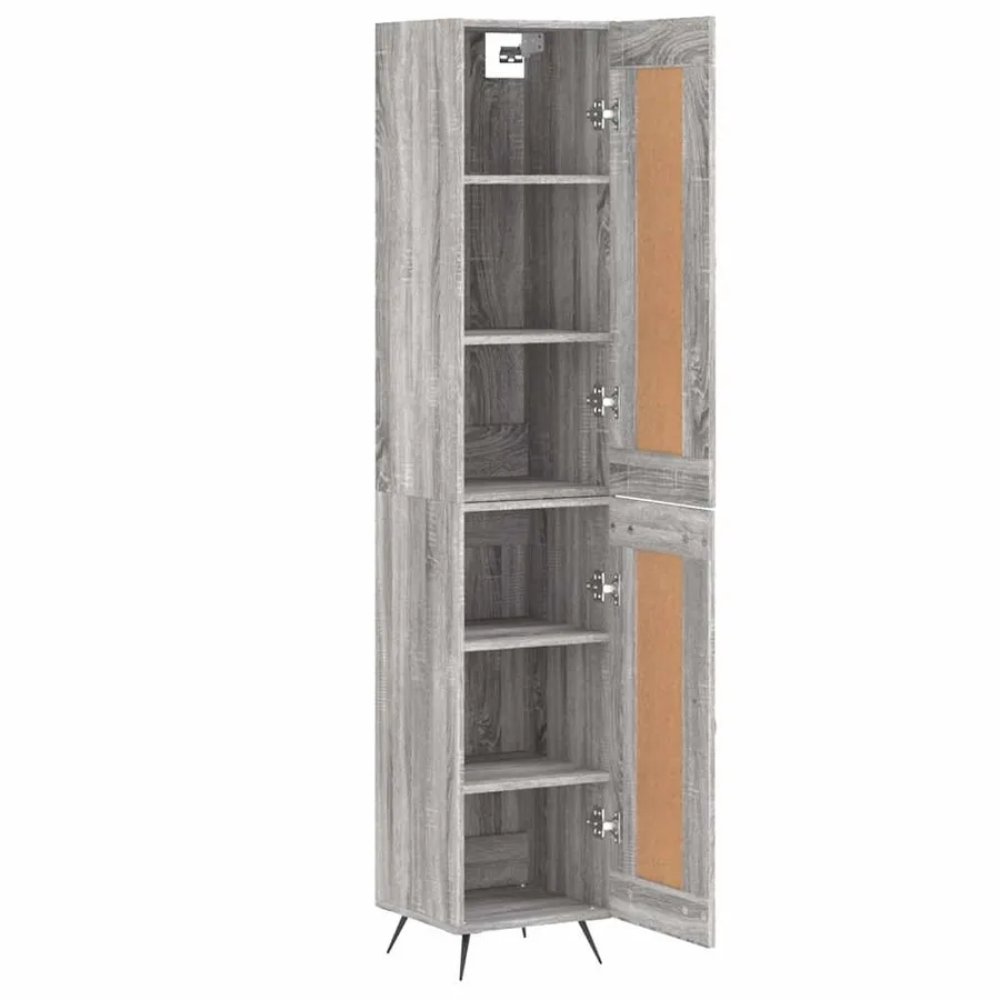 Buffet haut Sonoma gris 34,5x34x180 cm Bois d'ingénierie - 4