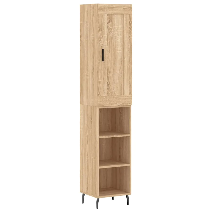 Buffet haut Chêne sonoma 34,5x34x180 cm Bois d'ingénierie - 2